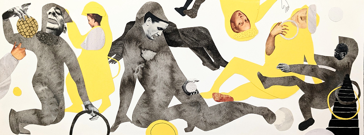 Character study, collage; paper collage by Tatiana Zakharova-Goodman