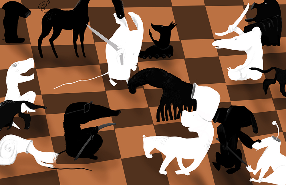 digital drawing, monster chess