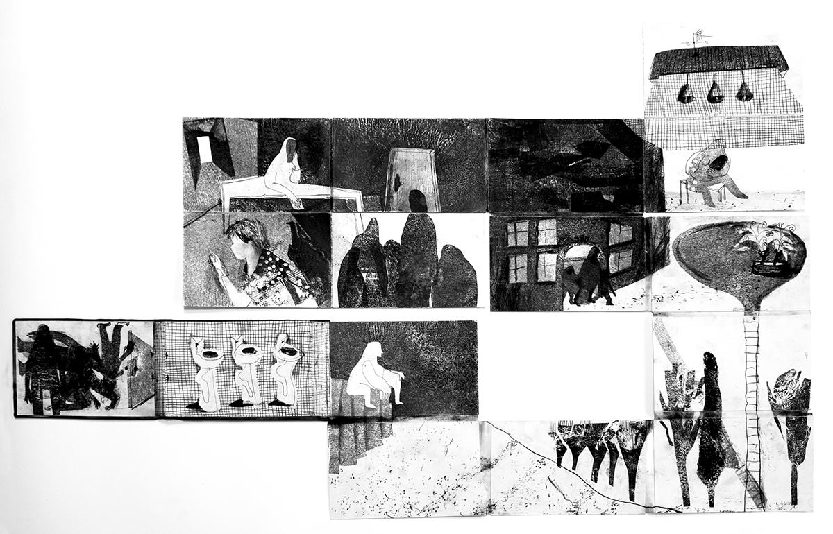 Dream book; an artist's book that attempts to follow the unfolding of a remembered dream; project by Tatiana Zakharova-Goodman