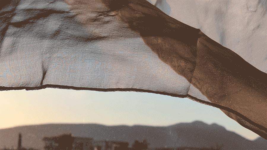 gif of silk moving in the wind; part of Good morning (embroidery over silk) project by Tatiana Zakharova-Goodman