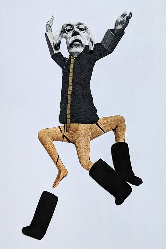 Character study, collage; paper collage by Tatiana Zakharova-Goodman