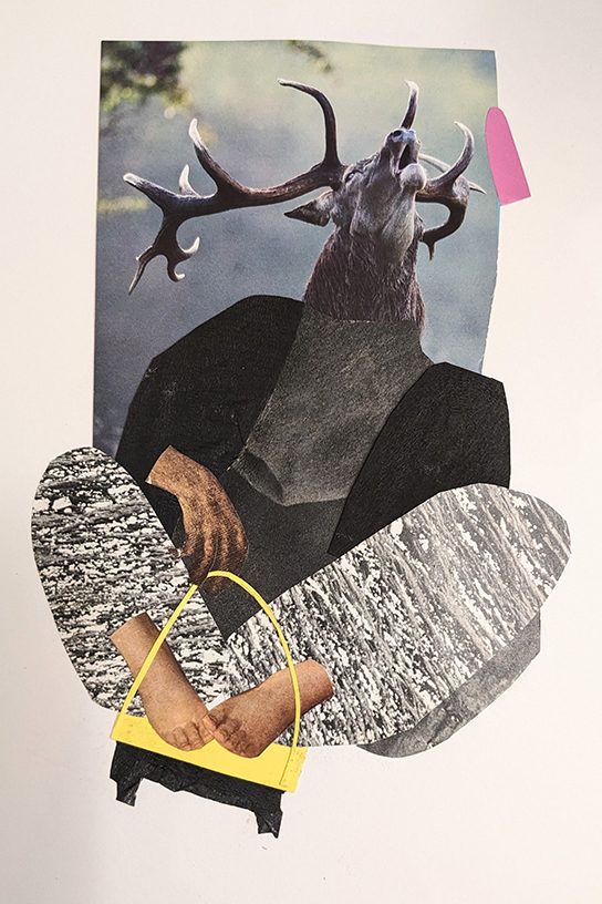 Character study, collage; paper collage by Tatiana Zakharova-Goodman