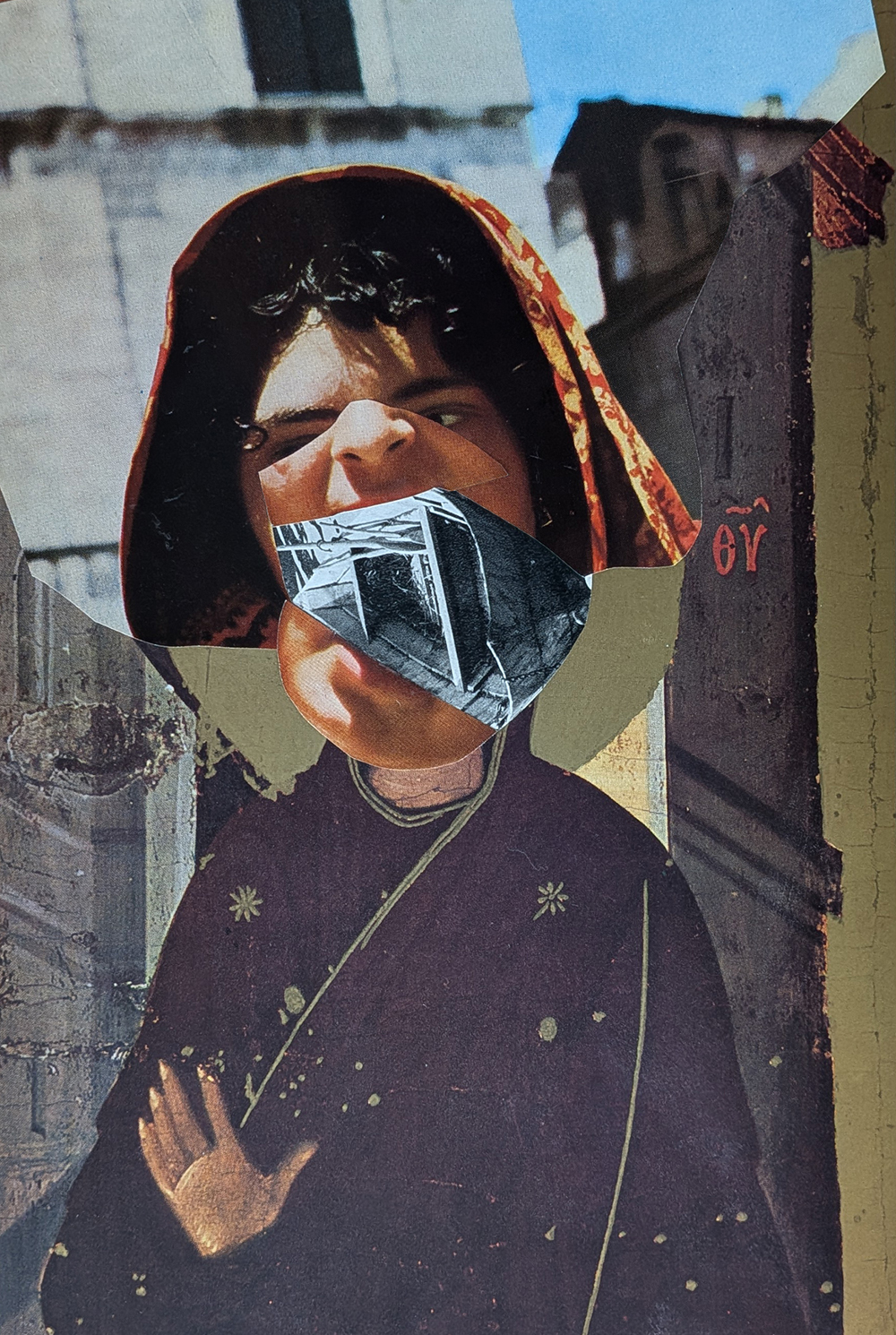 Collage from series "Loudly" by Tatiana Zakharova-Goodman; photograph of the analogue paper collage 