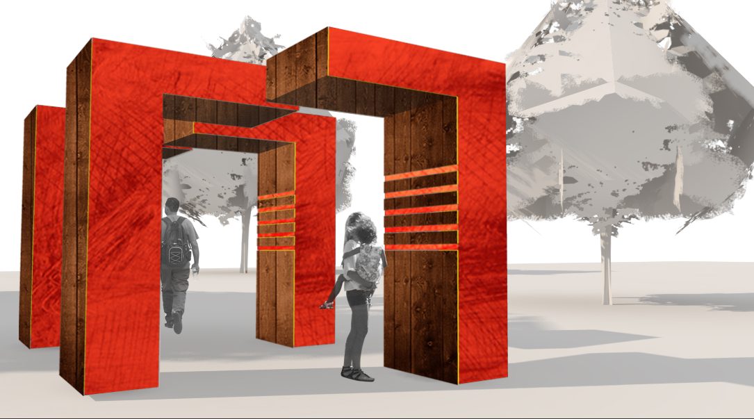 Landscape architecture; project ideas by Tatiana Zakharova-Goodman; War Memorial Hall Plaza, UofG