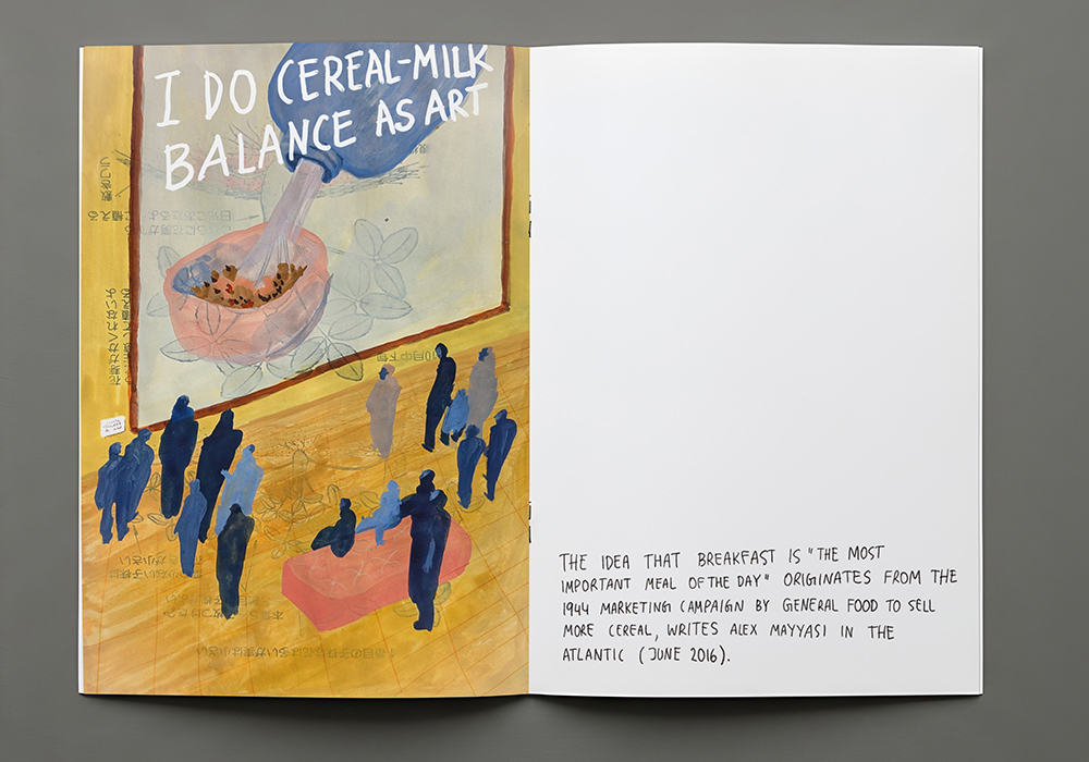 10 stories about food (spread on cereal and breakfast) - a zine written and illustrated by Tatiana Zakharova-Goodman