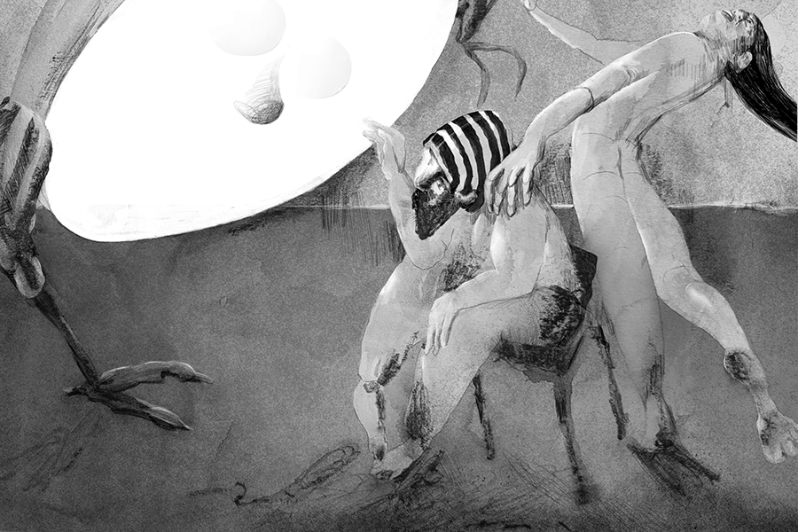 "Couples", watercolour pencil + digital finish; series of drawings, Tatiana Zakharova-Goodman, 2026