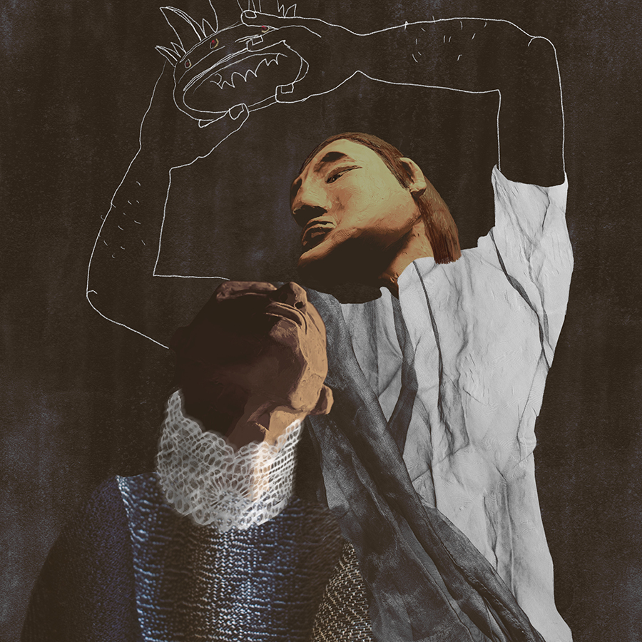 "Couples", digital collage + drawing;  series of drawings, Tatiana Zakharova-Goodman, 2026